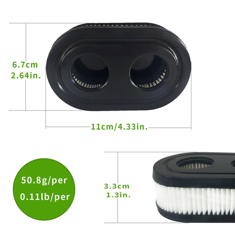 LiuTaoWMX two-pack air filter enables quick replacement for uninterrupted mowing.