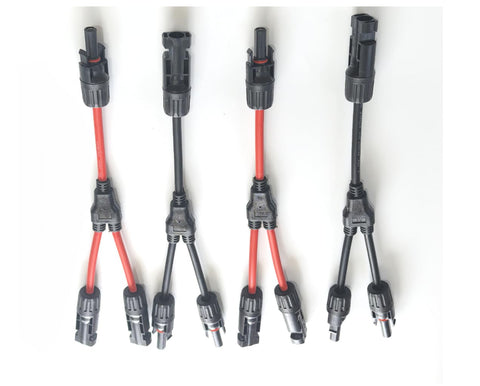 LiuBaiWuQuStars MC4 Y connector for parallel solar panel wiring enabling scalable setups