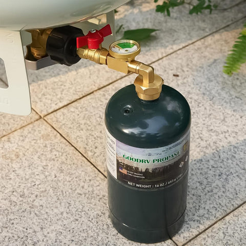 Color-coded safety dial helps detect leaks and fuel levels at a glance.