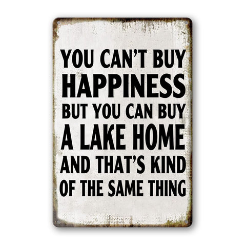The Liukliut lake sign, front view, ideal lake house decor.