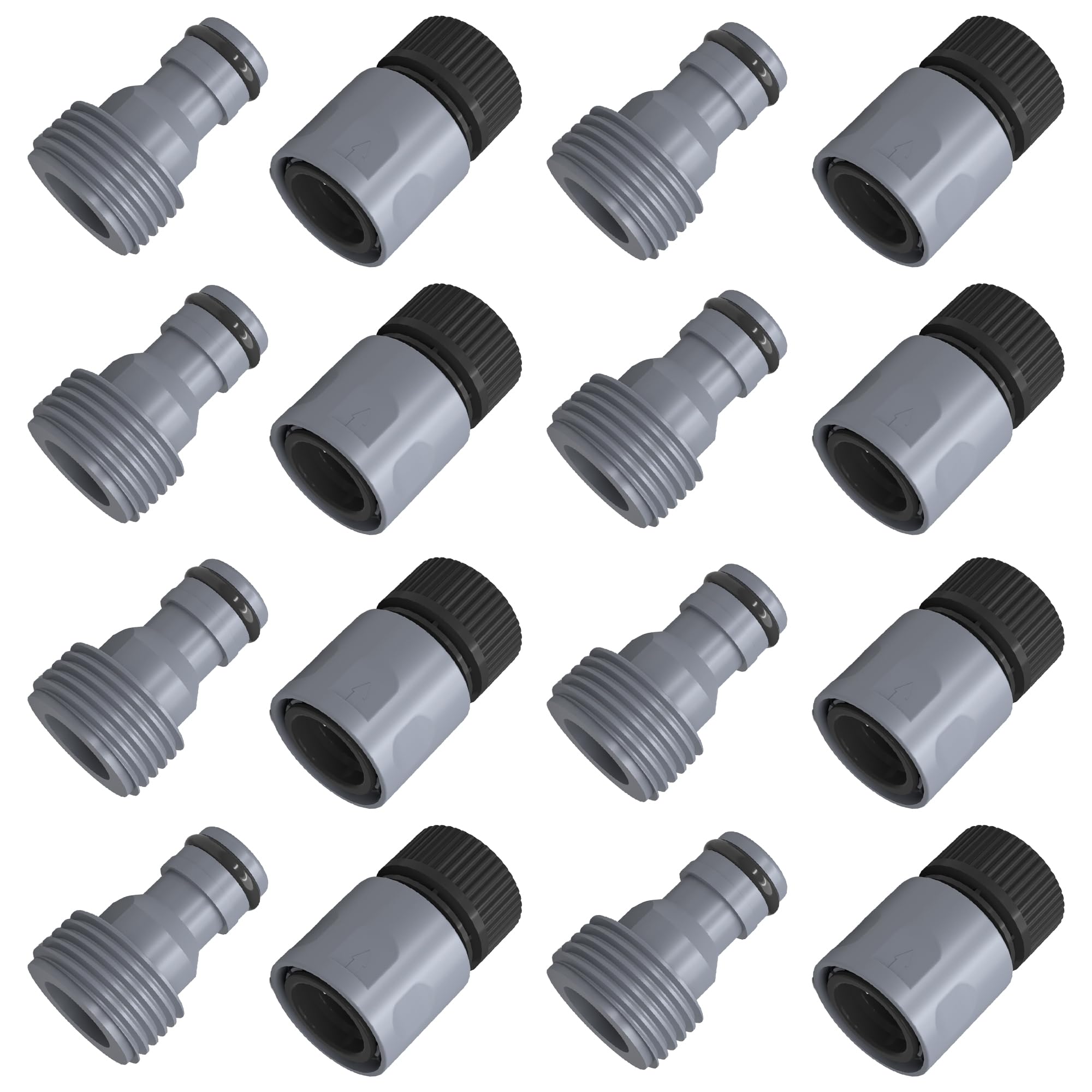 LIULO TOOL 8-sets garden hose quick connector pack for effortless water setup