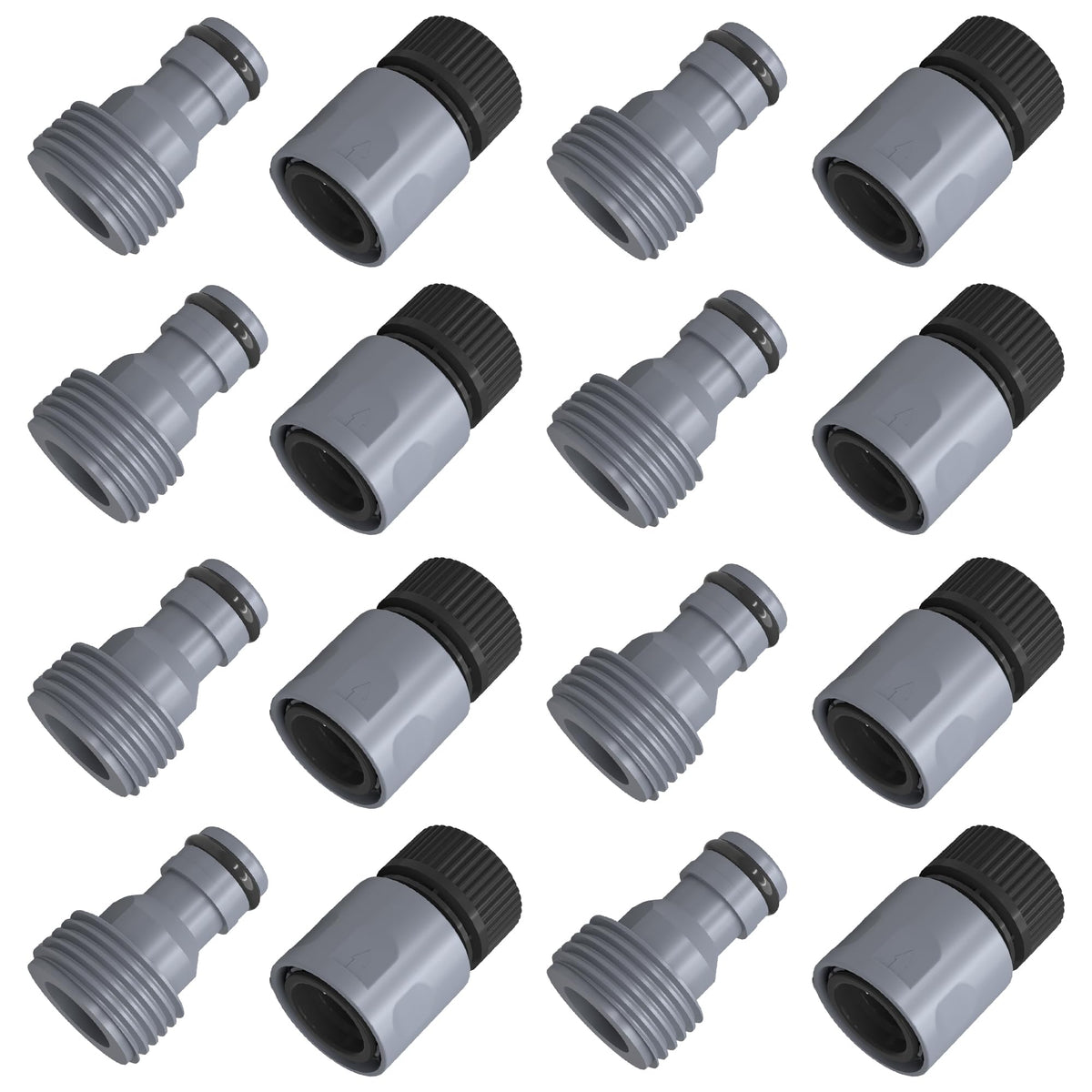 LIULO TOOL 8-sets garden hose quick connector pack for effortless water setup