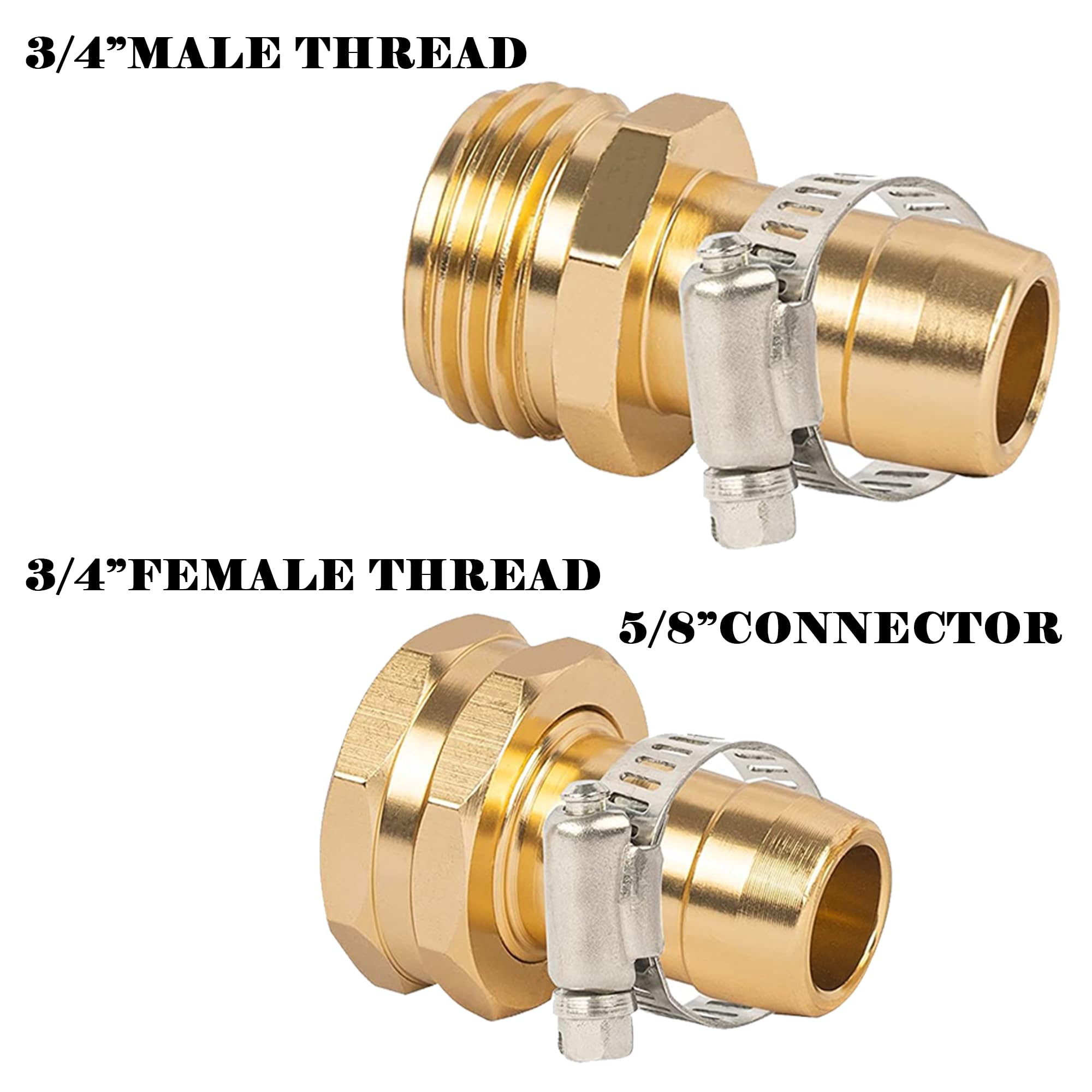 LIULO TOOL aluminum hose fitting supports 3/4-inch or 5/8-inch sizes for versatility.
