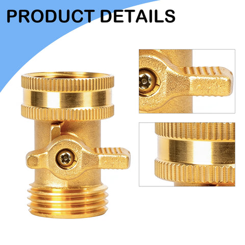 LIULO TOOL brass garden hose shut-off valve handle close-up showing comfortable grip for easy adjustments