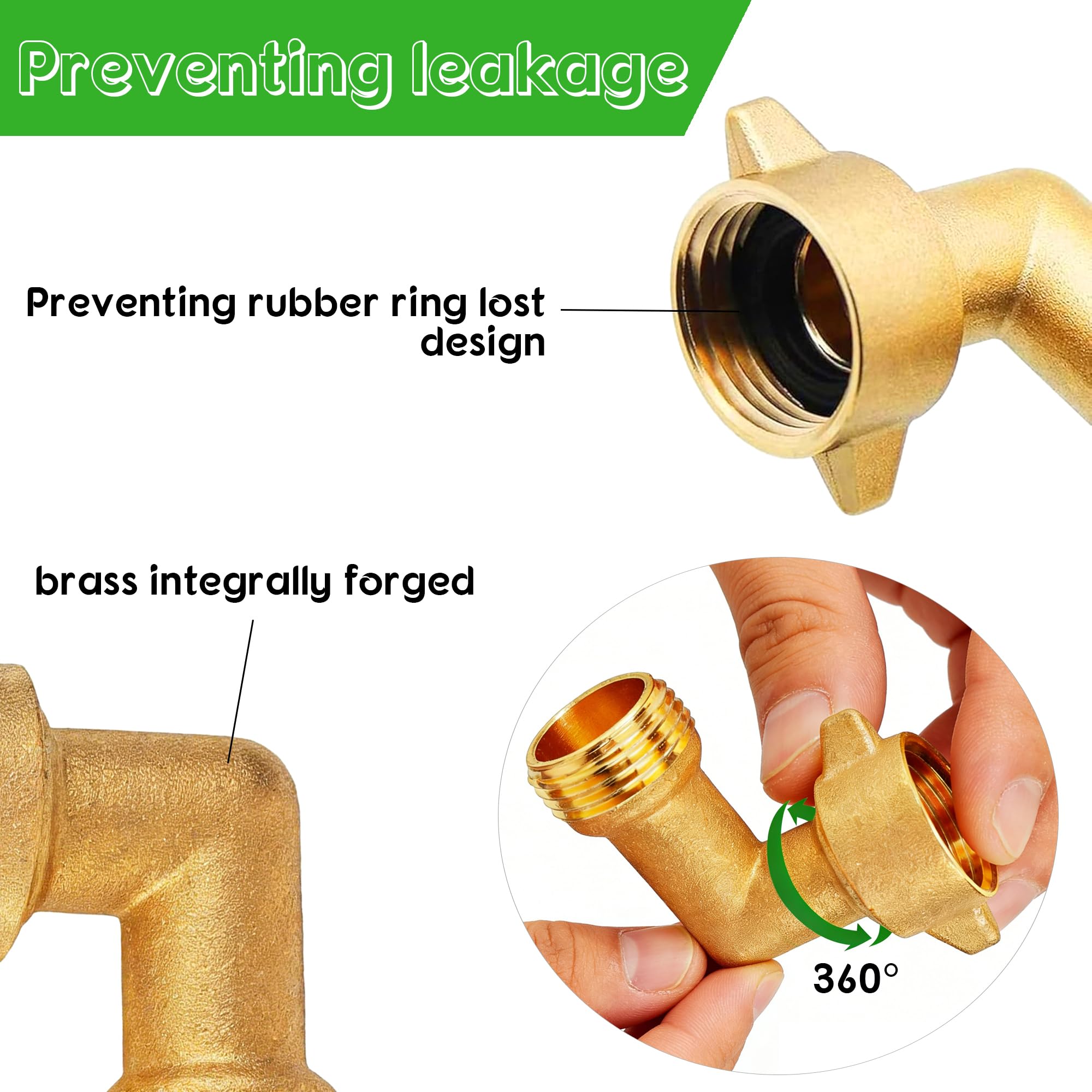 LIULO TOOL brass hose elbow connector provides rustproof, durable outdoor use