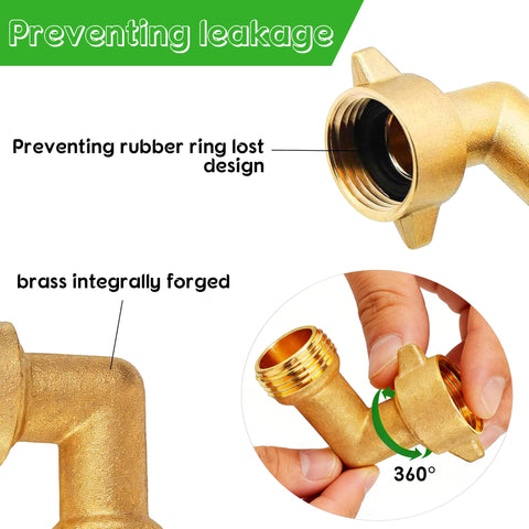 LIULO TOOL brass hose elbow connector provides rustproof, durable outdoor use
