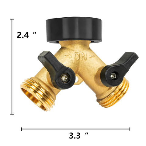 LIULO TOOL brass hose splitter 2-outlets for irrigation versatility
