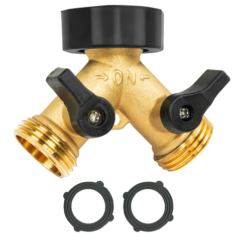 LIULO TOOL brass hose splitter 2-way on faucet for two hoses