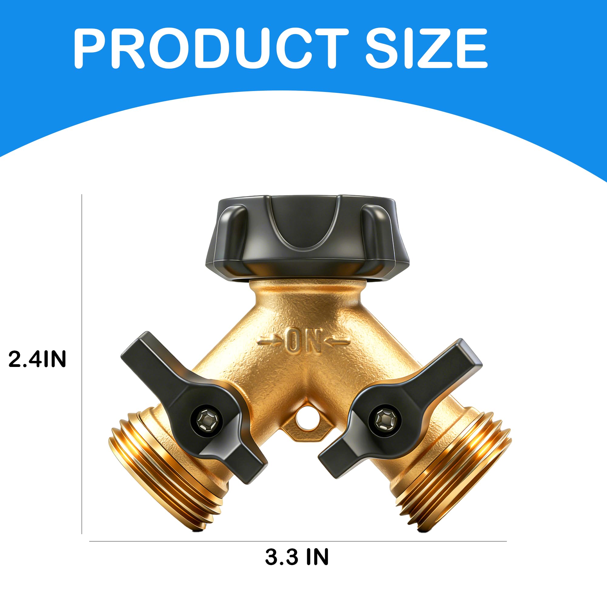 LIULO TOOL brass hose splitter with two outlets enables watering two areas simultaneously