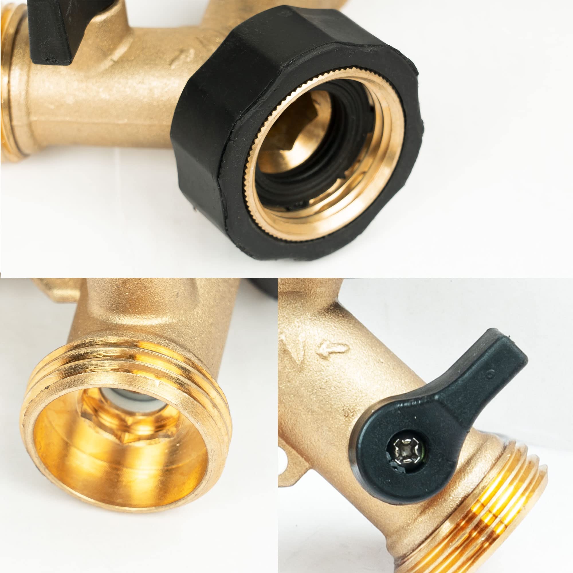 LIULO TOOL hose splitter side view shows sturdy build and brass body
