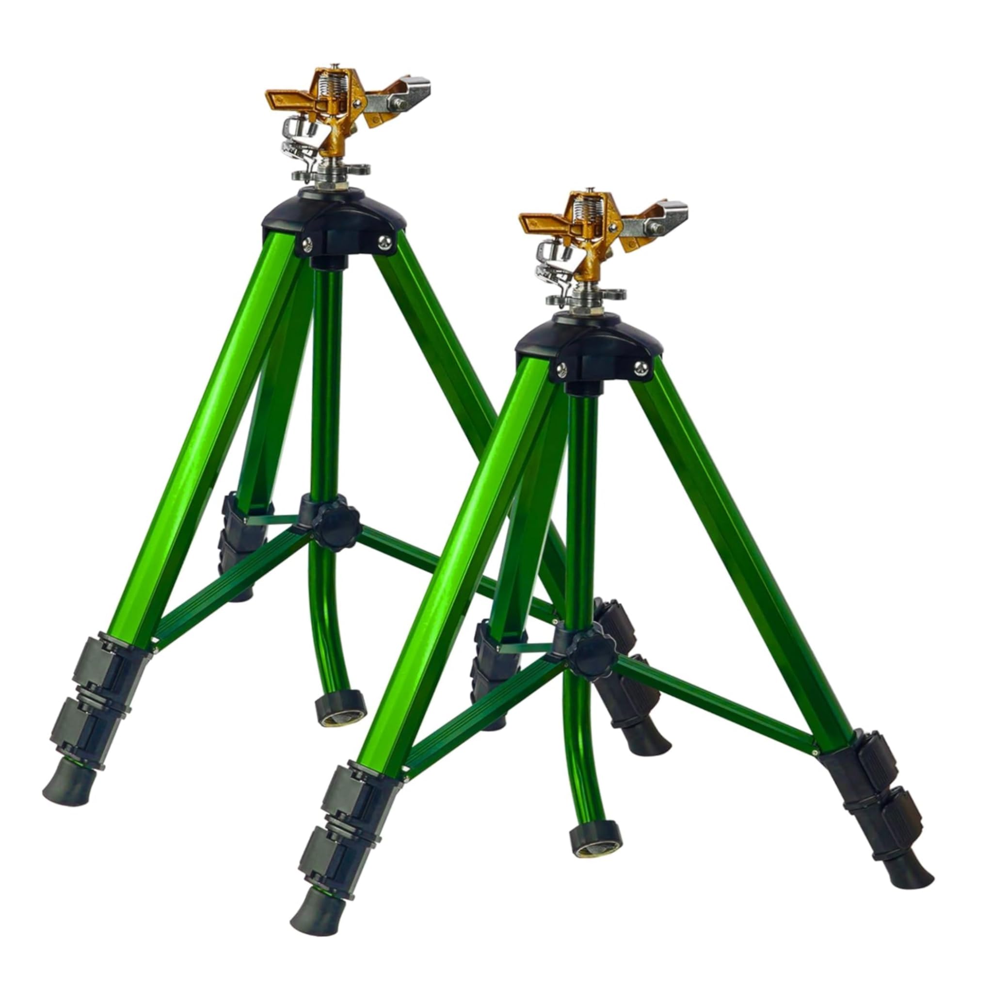 LIULO TOOL impact sprinkler on tripod base, ideal for expansive lawns.