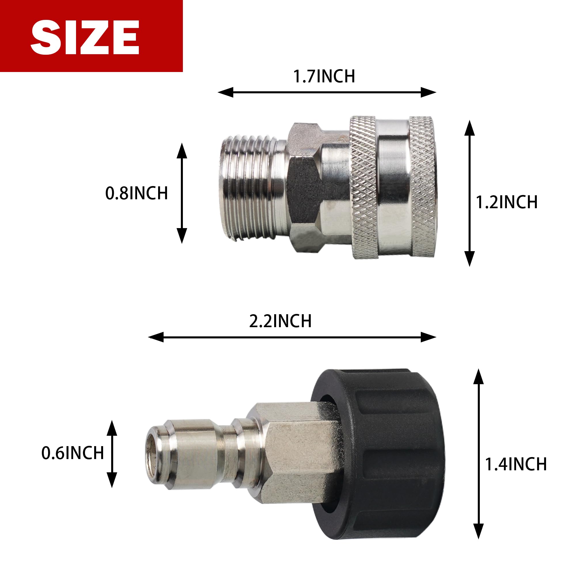 LIULO TOOL M22-14 swivel-seal image highlights leak-free connection with 14 mm fitting.