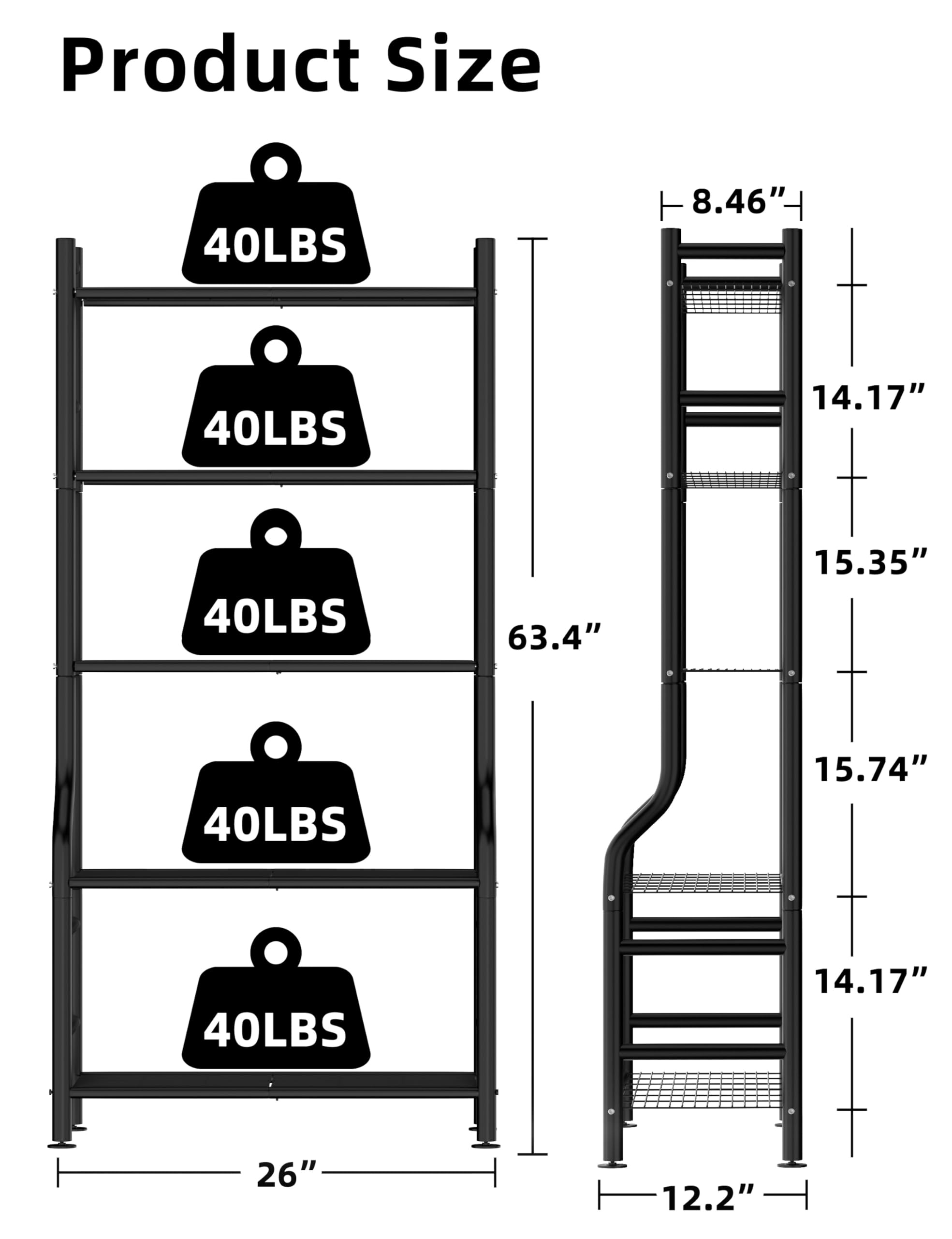 Livilord 5-tier ladder shelf shows varied pots for a stable setup