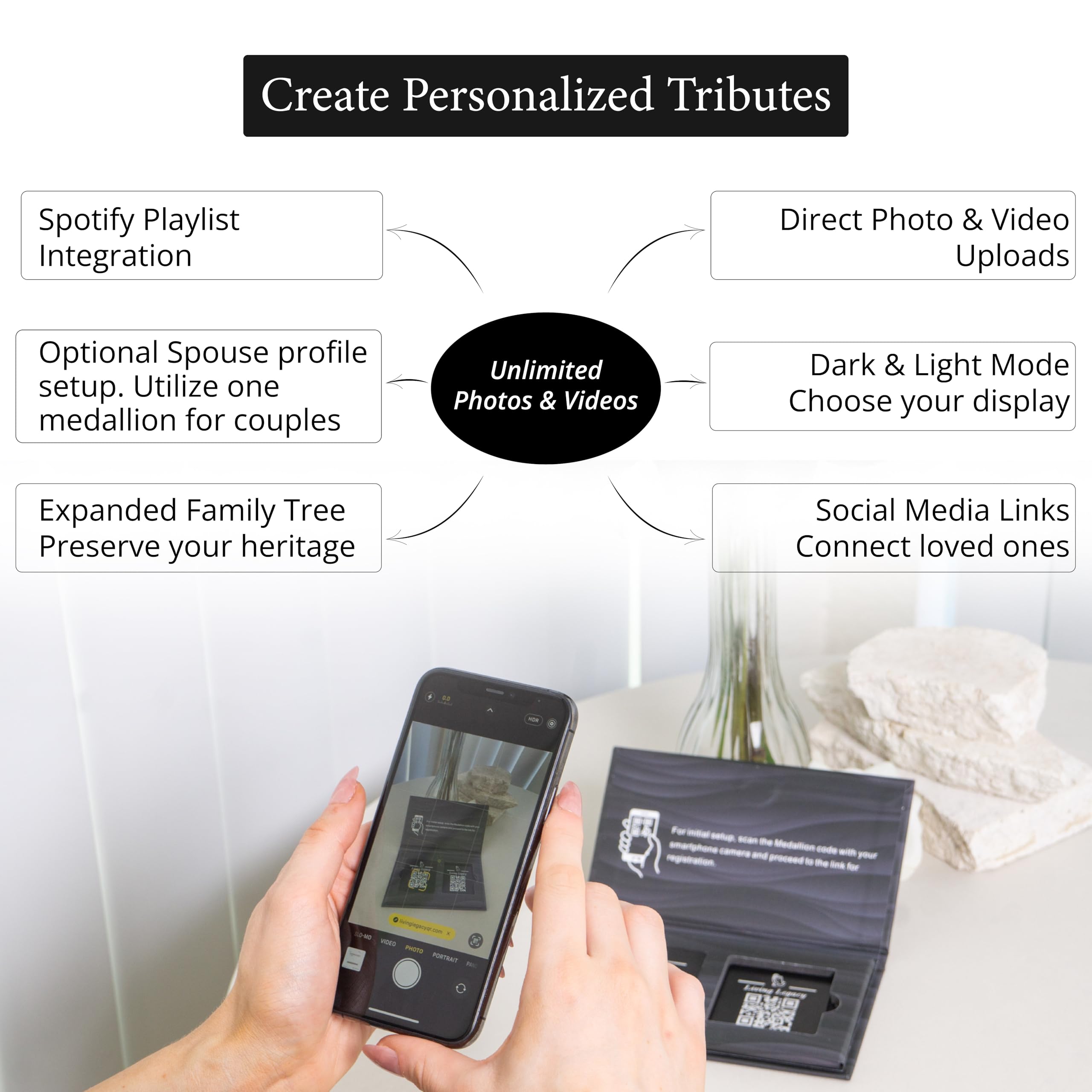Living Legacy Headstone QR Code installation demonstrates seamless memorial integration.