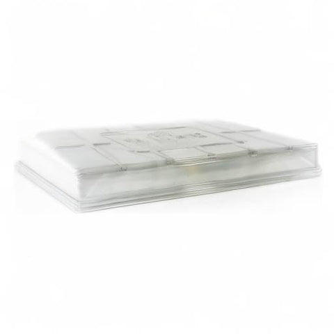 Durable clear lids fit 10x20 trays securely for indoor gardening.