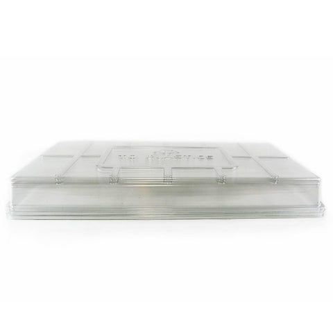 Living Whole Foods humidity dome fits 10x20 trays to support seed starting.