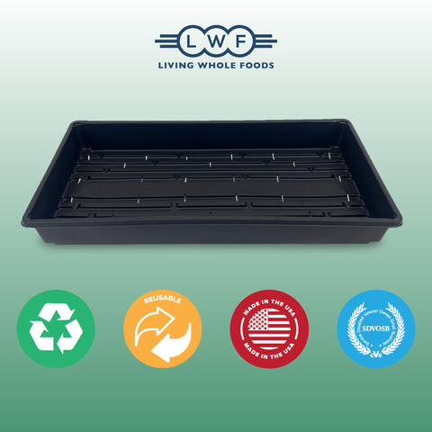 Living Whole Foods reusable grow trays designed for repeated growing cycles.