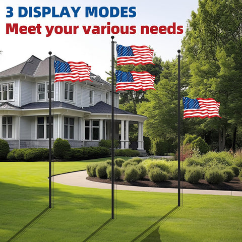 Livoccur 6061-T6 aluminum flag pole showing rugged strength against wind