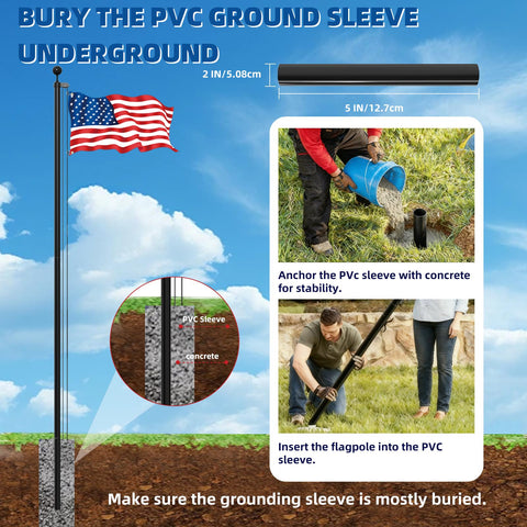 Livoccur easy-install flag pole kit enabling quick DIY setup