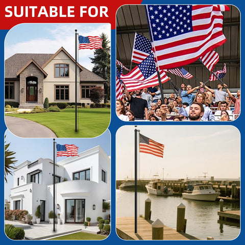 Livoccur front-yard flag pole kit ideal for residential or commercial displays
