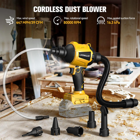 LIVOWALNY thick tube attachment enables deeper reach for dusty corners.