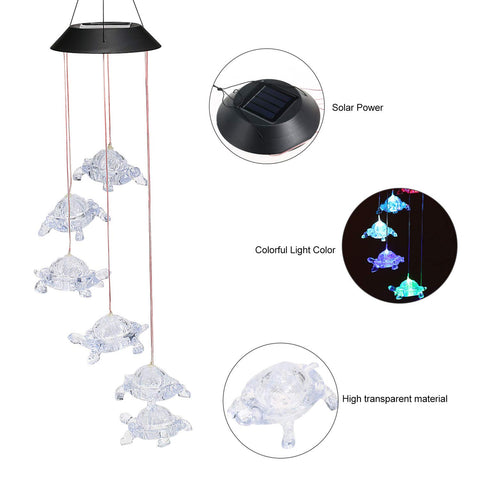 Lixada indoor-outdoor decor turtle wind chime adds charming ambiance.