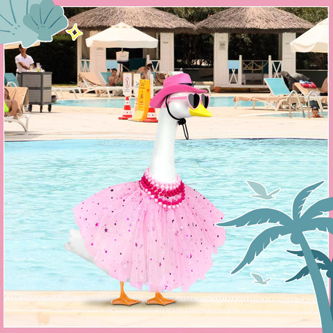 Lixintray goose outfit hat adds chic flair to outdoor porch scenes.