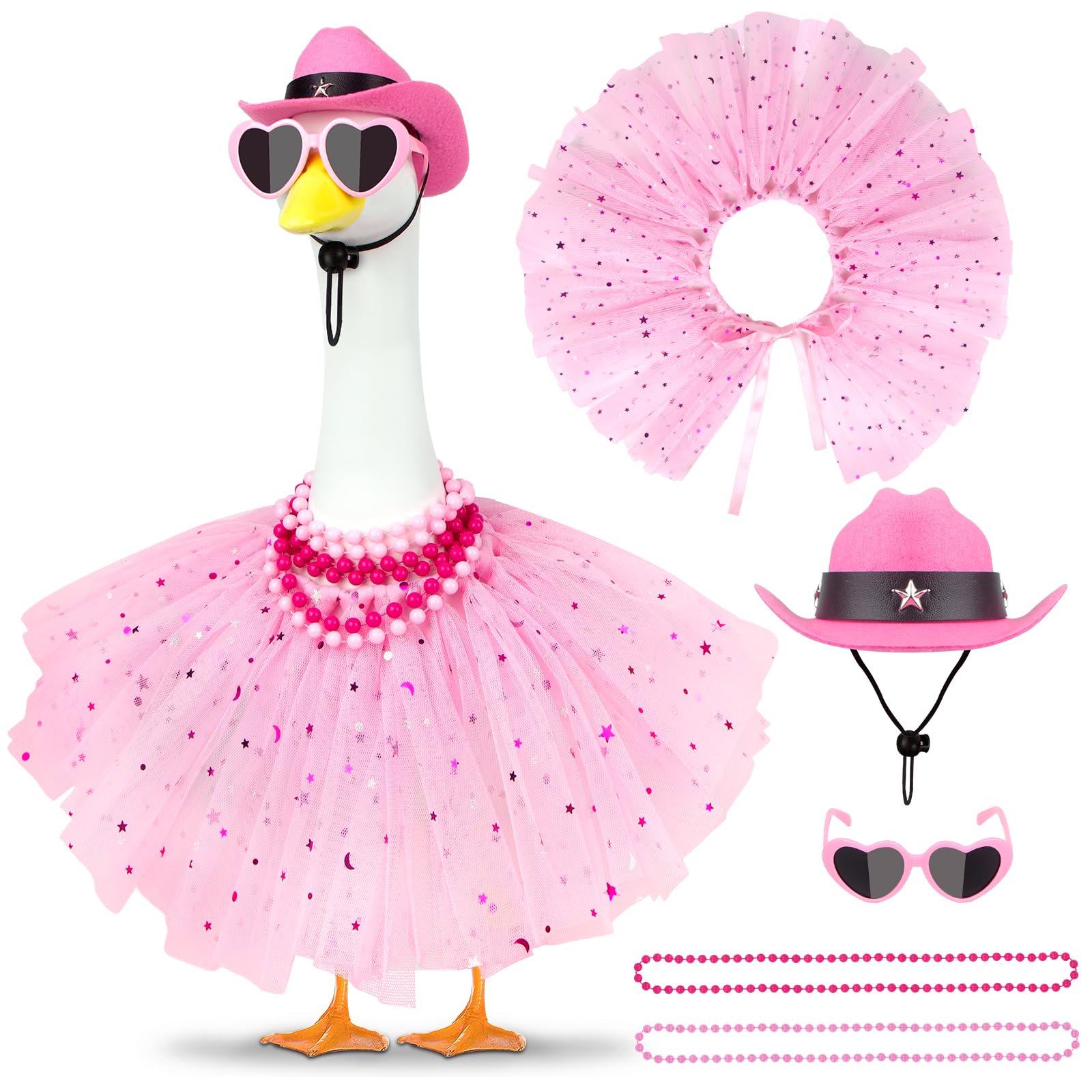 Lixintray Princess Porch Goose Outfit pink tutu enhances festive porch decor for 17-23 inch geese.