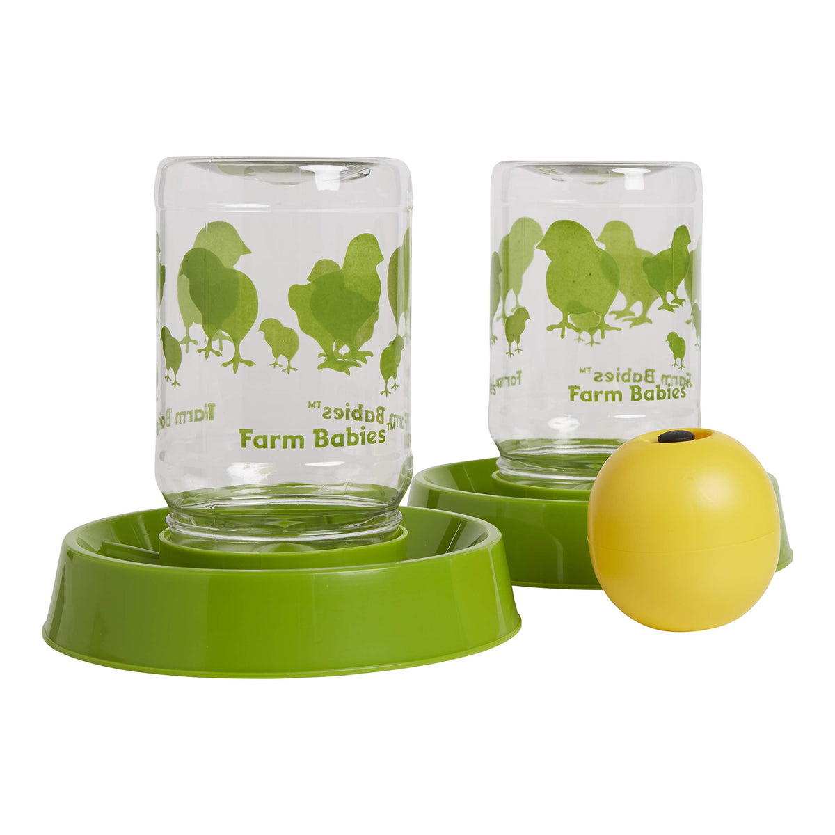 Lixit baby chick feeder waterer with reversible base for flexible feeding options.