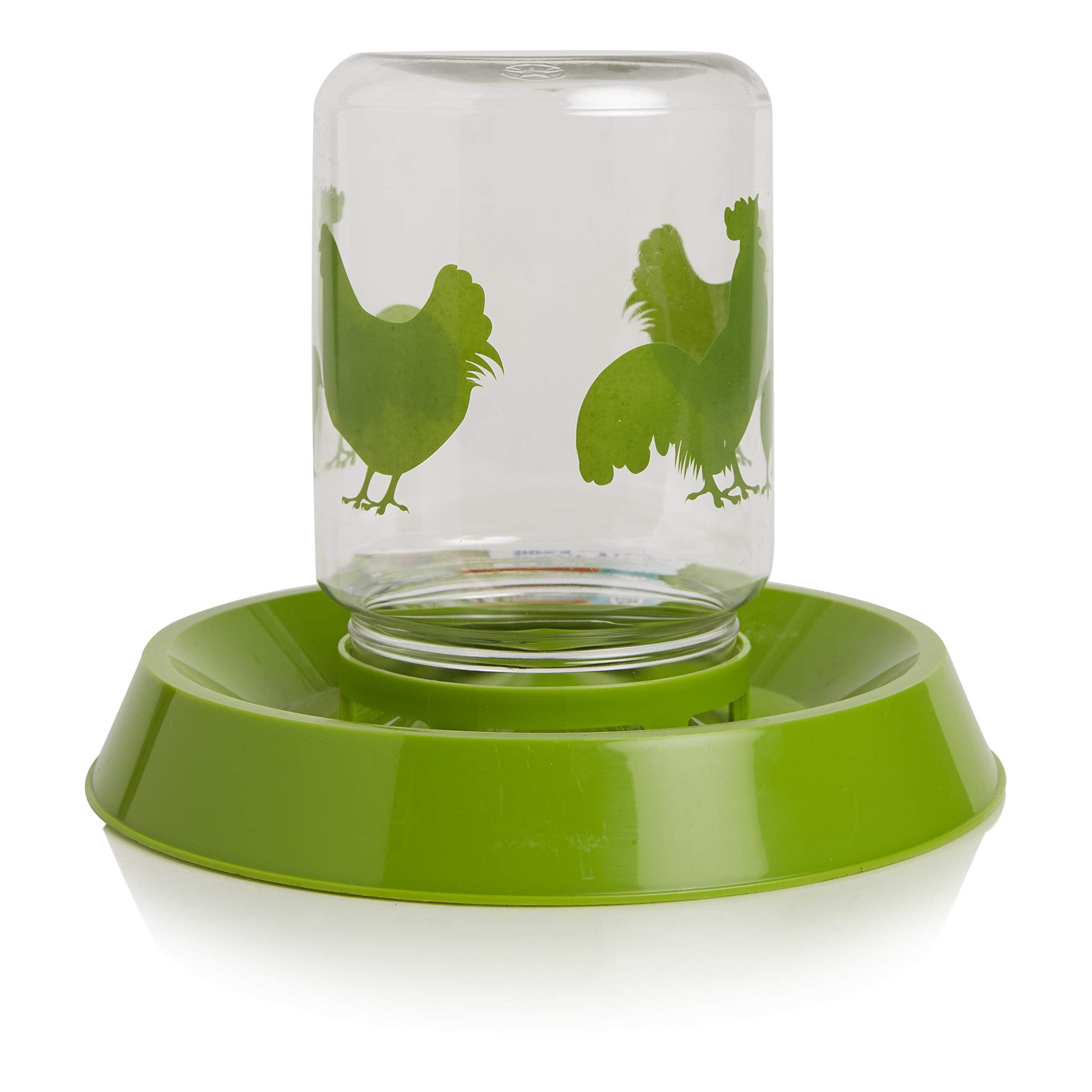 Lixit feeder-waterer 64oz front view for chickens, compact coop-friendly design.