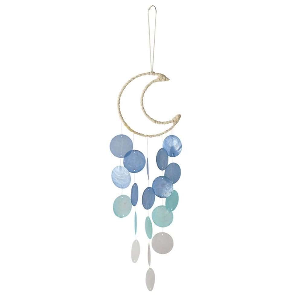 Liyujuping capiz wind chime in blue for outdoor ambience