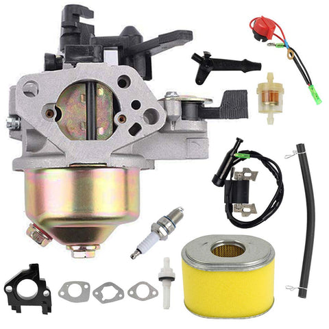 LIYYOO GX390 carburetor kit assembled for GX340 to GX390 engines, ready for installation to restore performance.