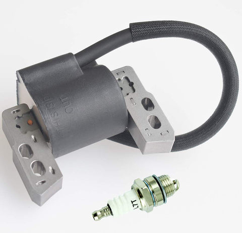 LIYYOO ignition coil kit pairs coil and plug for Briggs and Stratton compatibility.