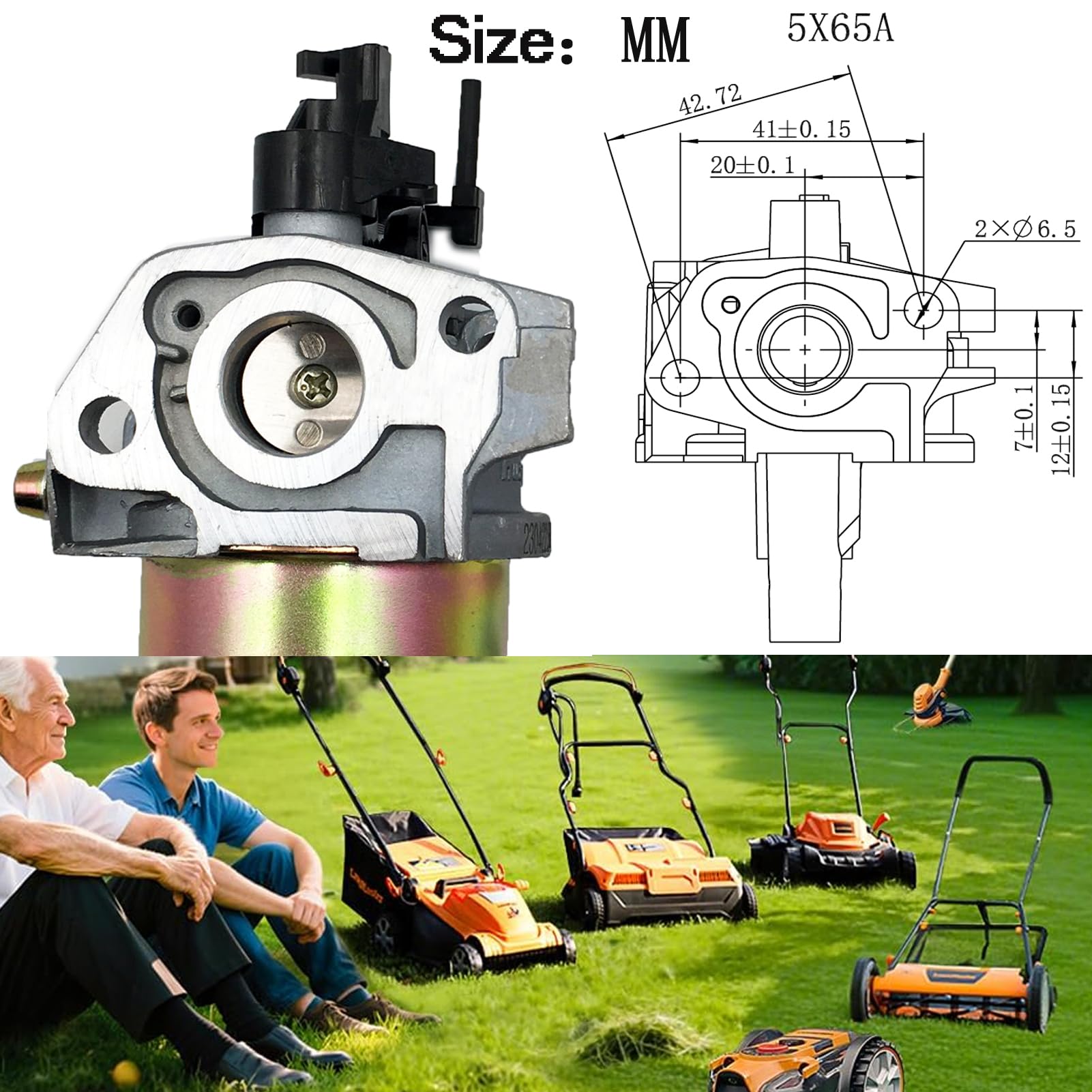 Lizapus Huayi carburetor for TB115, ensures dependable starting and steady operation.