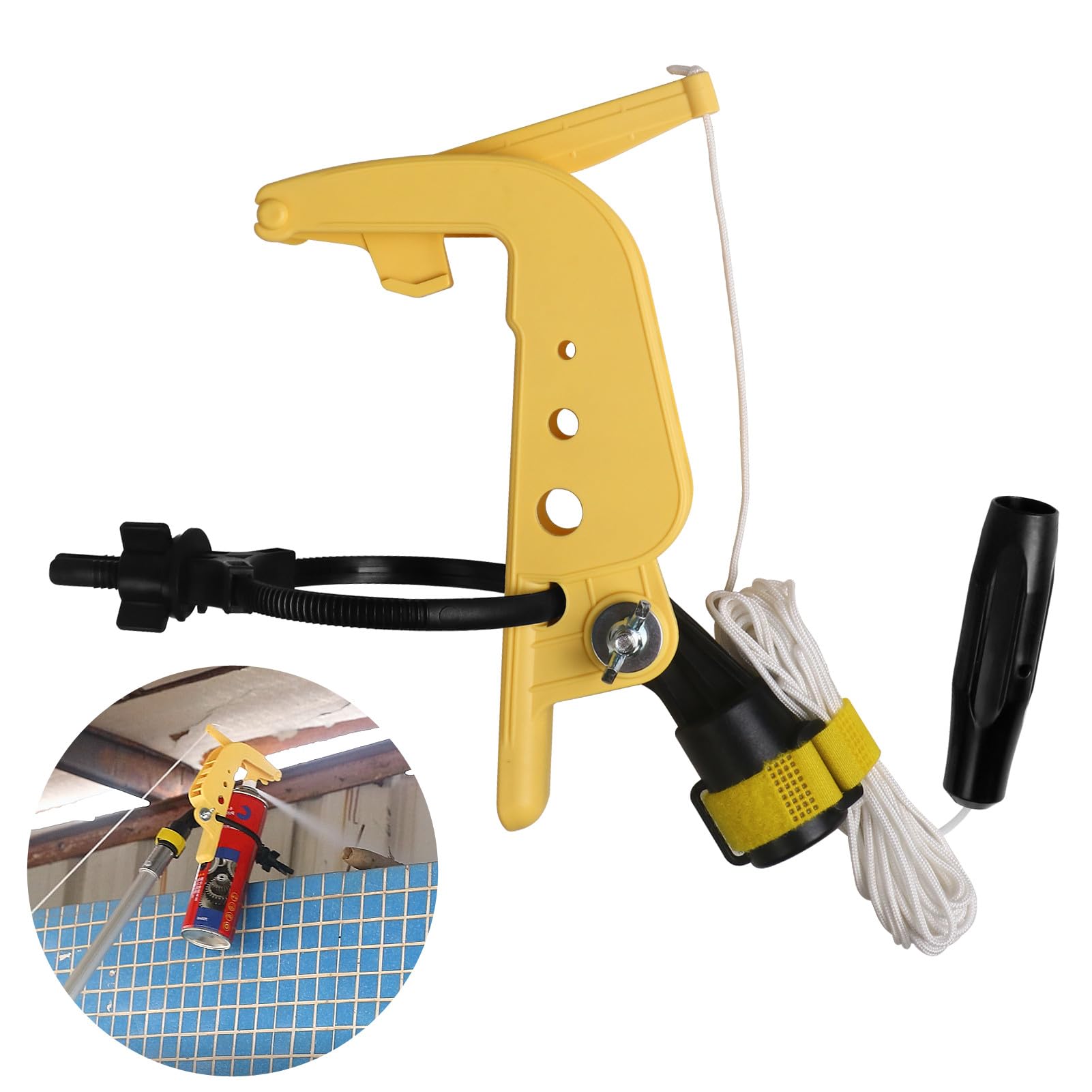 Lizatto spray can extension pole adaptor extends reach for high branches and eaves