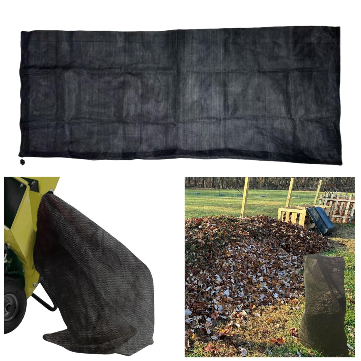 Lizeisadi universal wood chipper bag with large capacity fits many machines.