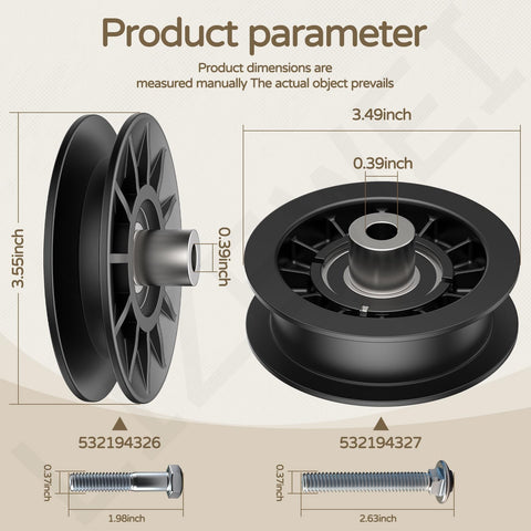 Close-up of 532194326 V-groove idler pulley by LIZEWEI