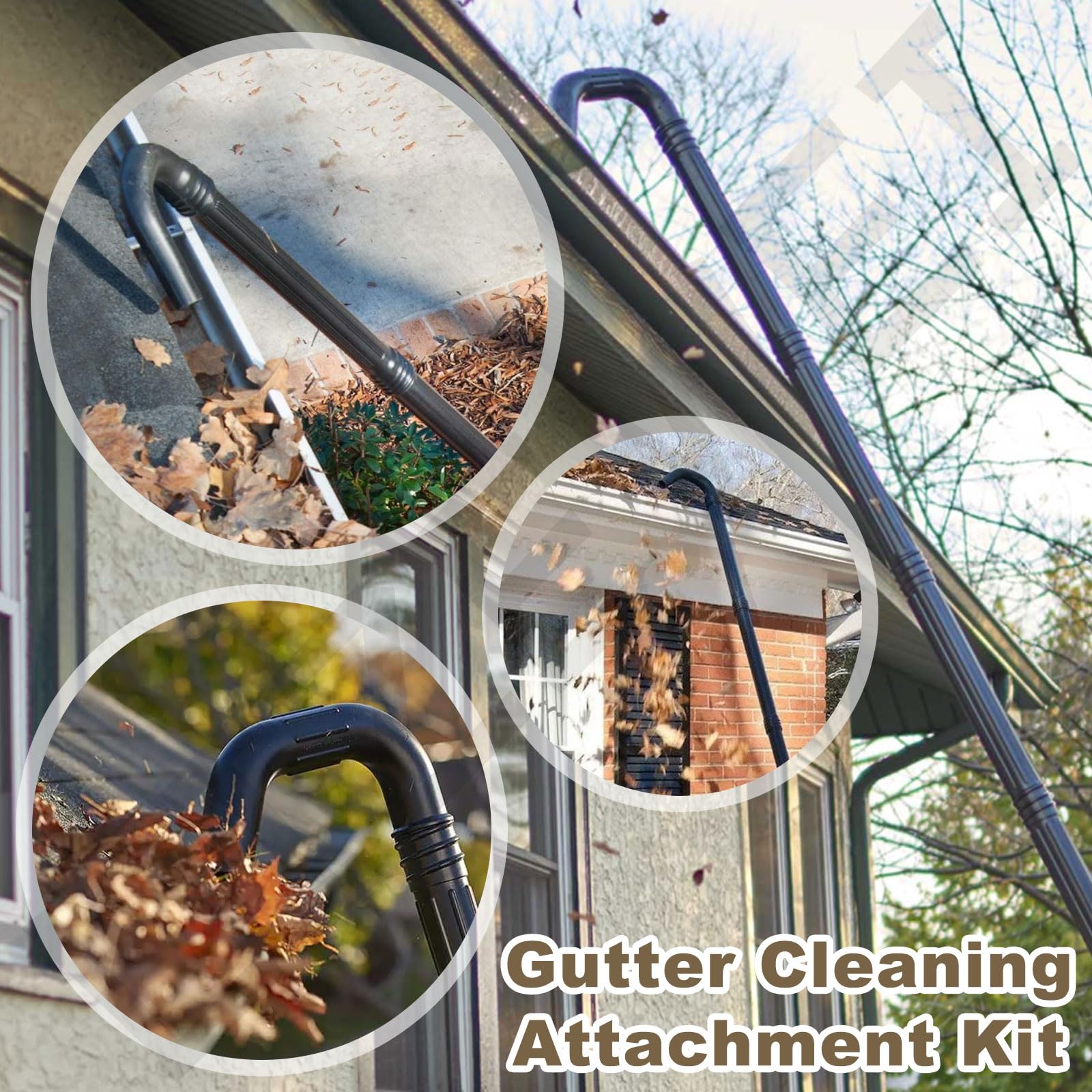 LIZEWEI 8-3ft reach gutter attachment enables ground-based gutter access