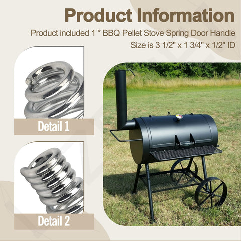 LIZEWEI BBQ Pellet Stove Spring Door Handle with dimensions 3.5 x 1.75 inches.