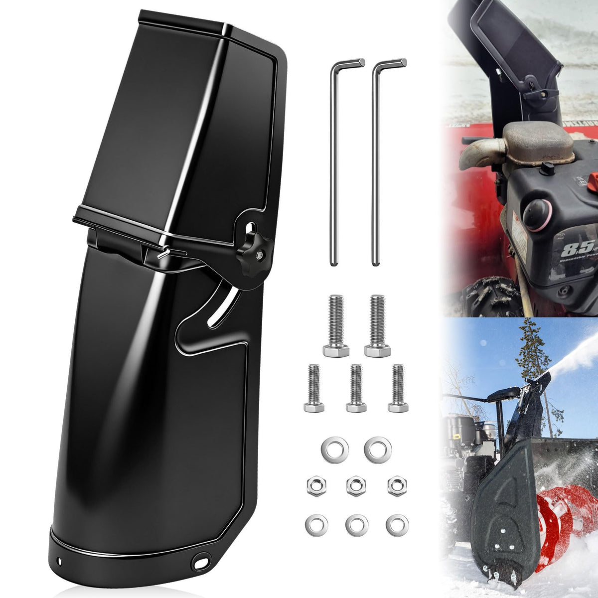 LIZEWEI chute assembly for snow thrower, front view, engineered for reliable winter performance.