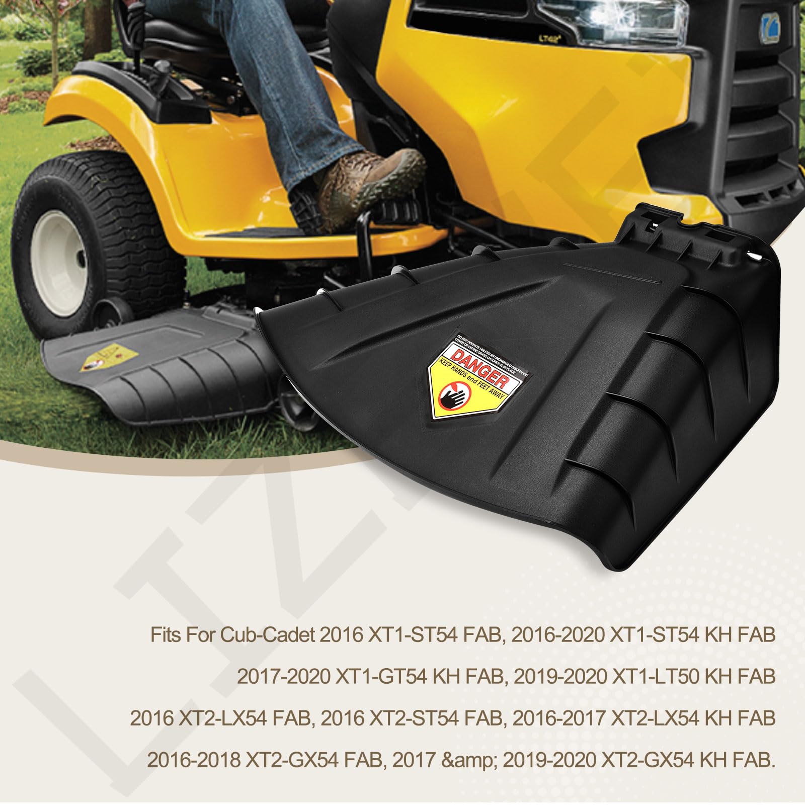 LIZEWEI discharge chute for XT2-LX54 Fab enables reliable debris flow during mowing.