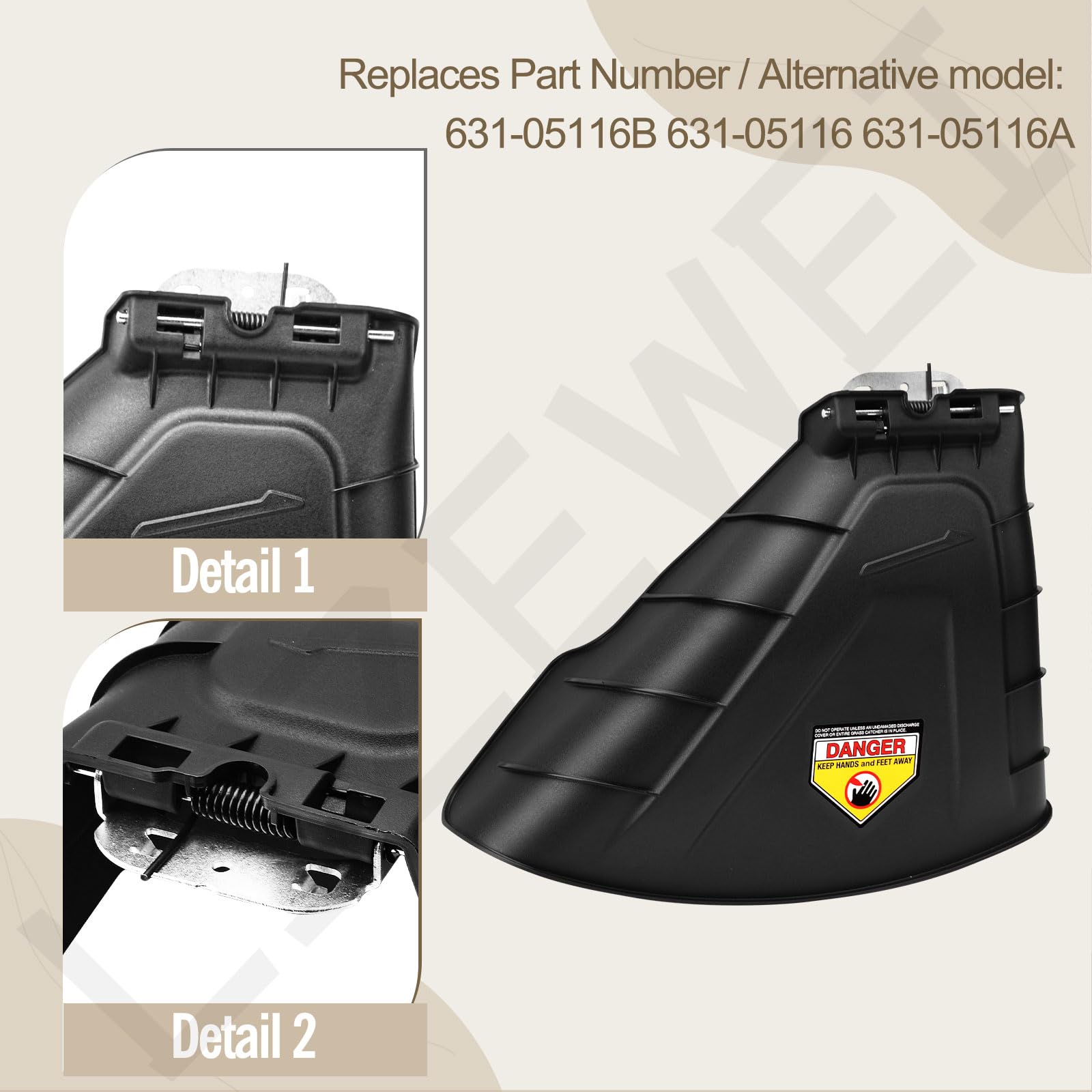 LIZEWEI discharge chute for ZT2-60 Fab supports clean bagging and faster yard work.