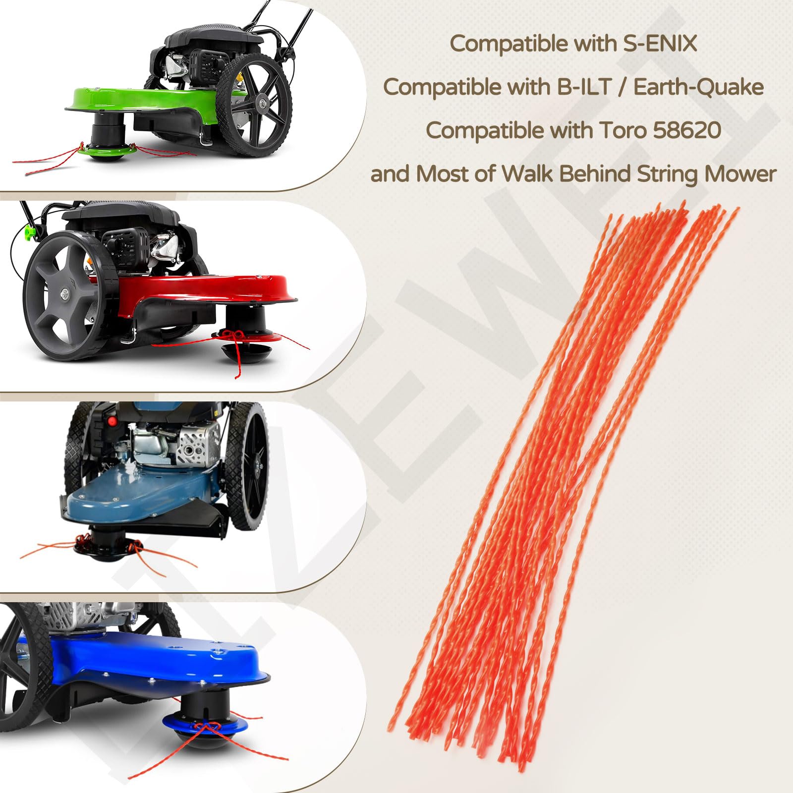 LIZEWEI durable, flexible trimmer line resists kinks and delivers steady trimming results.