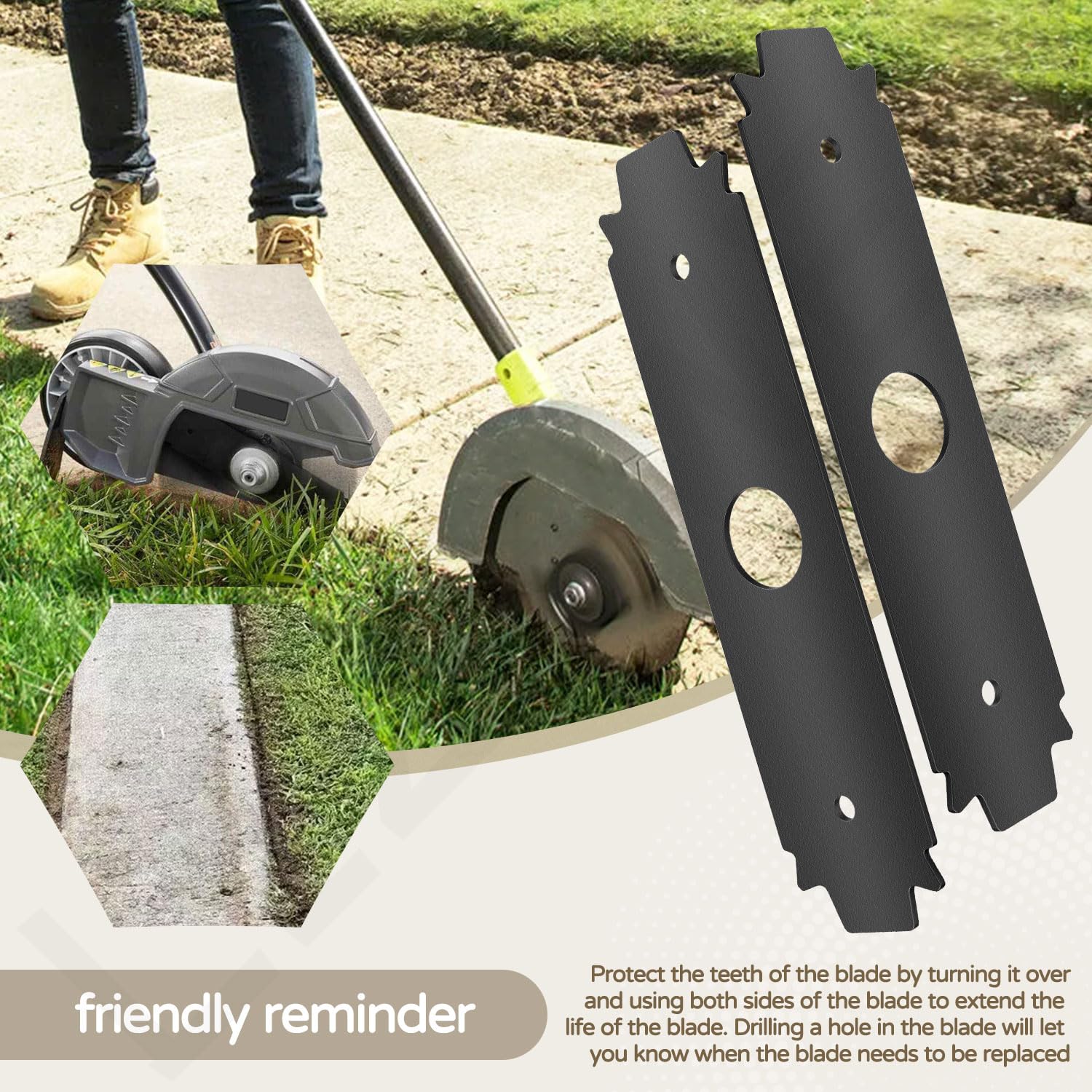 LIZEWEI edger blade for Ryobi UT15518 compatibility and precise lines.