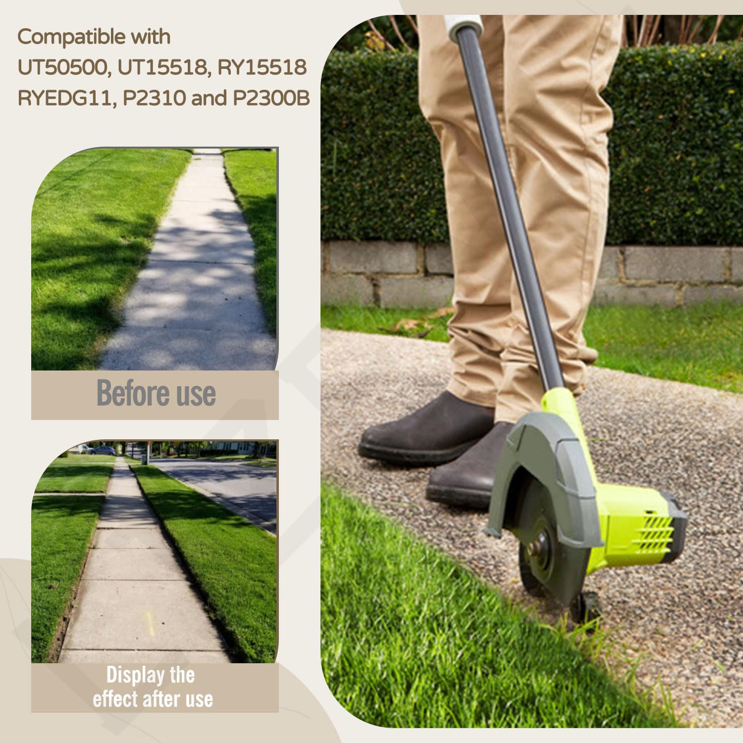 LIZEWEI heavy-duty hardened steel blade handles tough edging near brick.