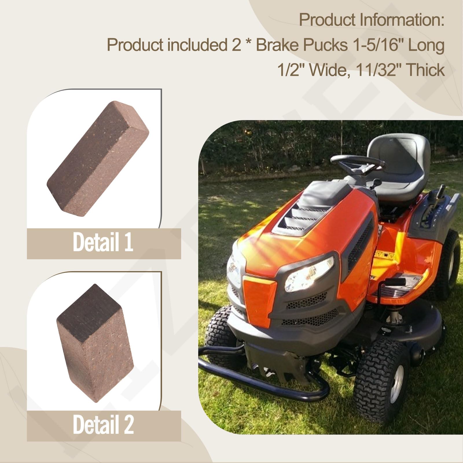 LIZEWEI Poulan PP1242 compatible brake pads improve braking reliability