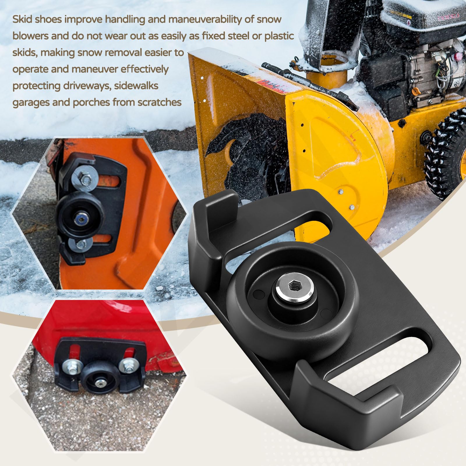 LIZEWEI rolling skid shoes polyurethane durability for snow and ice.