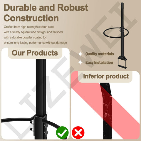 LIZEWEI rubber grip top handle adds comfort during mounting