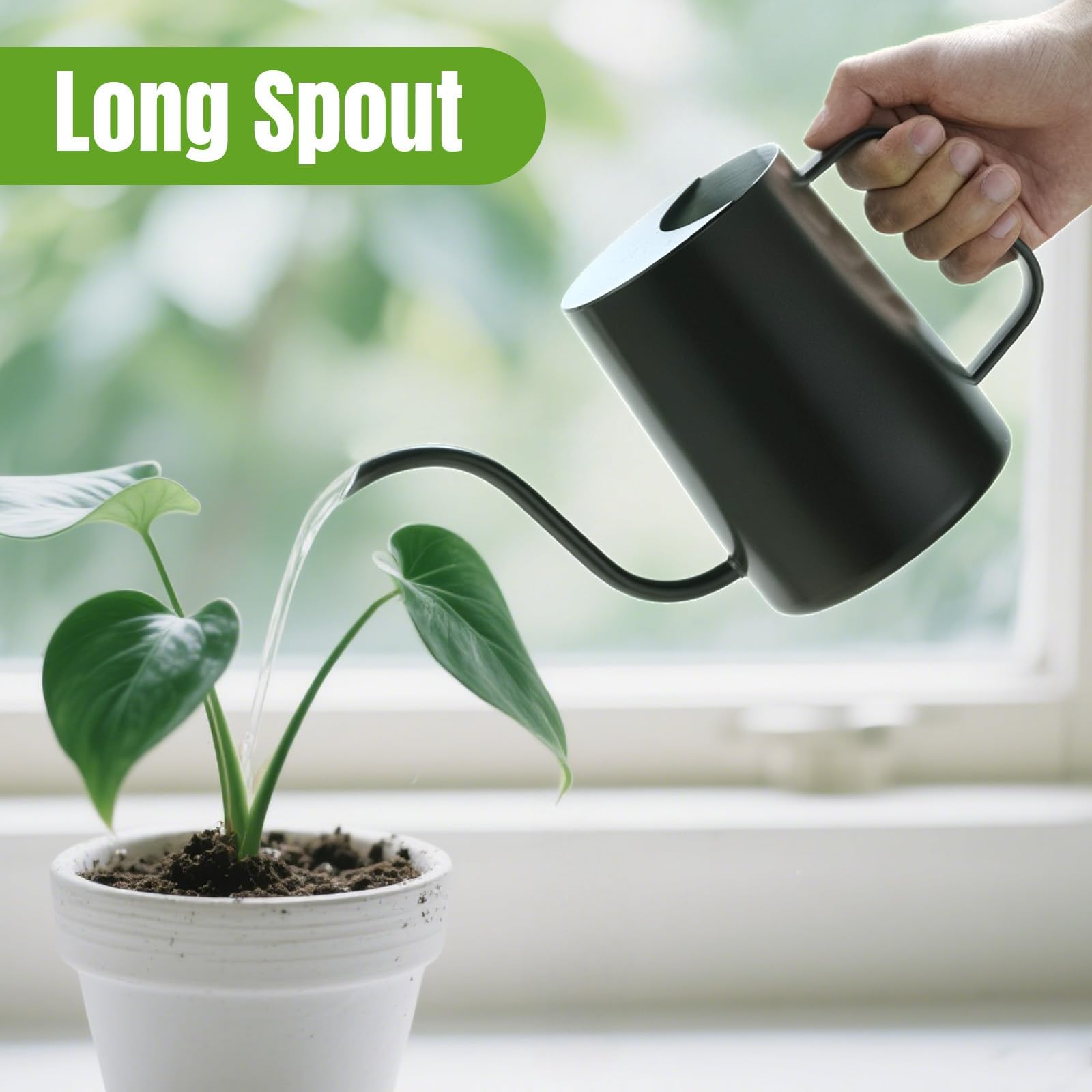 Lizhluzh watering can featuring an ergonomic handle for comfortable use.