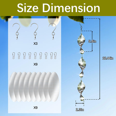 LIZOIDZSM 360° swivel hooks enable flexible bird deterrents in wind.